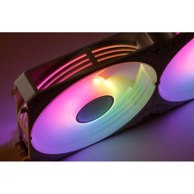 ABYSM - Gaming Ventilador Arclight 2.0 Pack 3 en 1 Blanco, Iluminación ARGB y Capacidad de Conectarlos en Serie (Clic&Go)