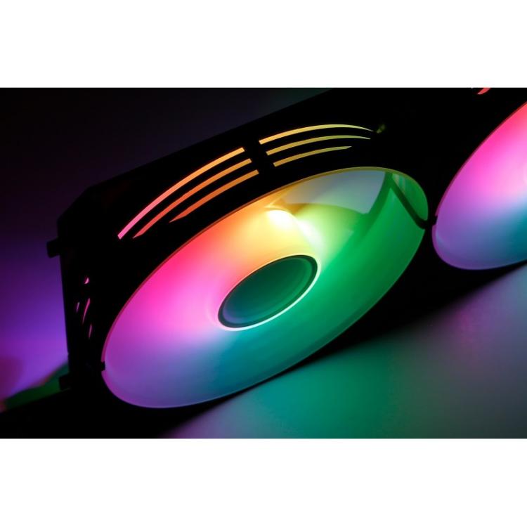 ABYSM - Gaming Ventilador Arclight 2.0 Pack 3 en 1 Negro, Iluminación ARGB y Capacidad de Conectarlos en Serie (Clic&Go)