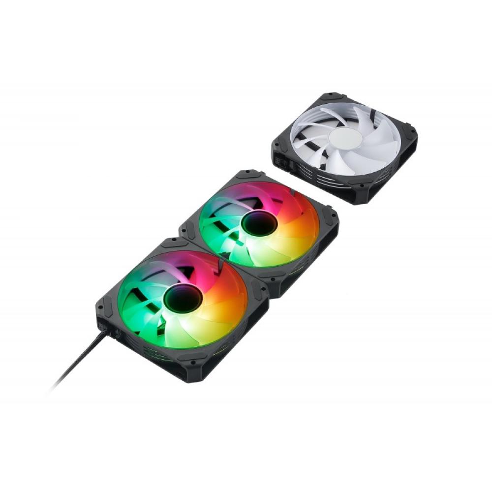 ABYSM - Gaming Ventilador Arclight 2.0 Pack 3 en 1 Negro, Iluminación ARGB y Capacidad de Conectarlos en Serie (Clic&Go)