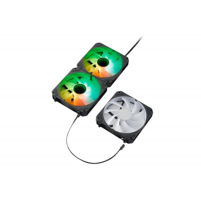 ABYSM - Gaming Ventilador Arclight 2.0 Pack 3 en 1 Negro, Iluminación ARGB y Capacidad de Conectarlos en Serie (Clic&Go)