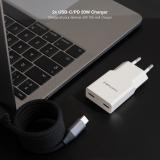 Nanocable - Cargador 2xUSB-C/PD 20W, Blanco