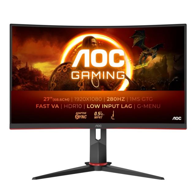 AOC - G2 C27G2Z3/BK pantalla para PC 68,6 cm (27") 1920 x 1080 Pixeles Full HD LED Negro, Rojo