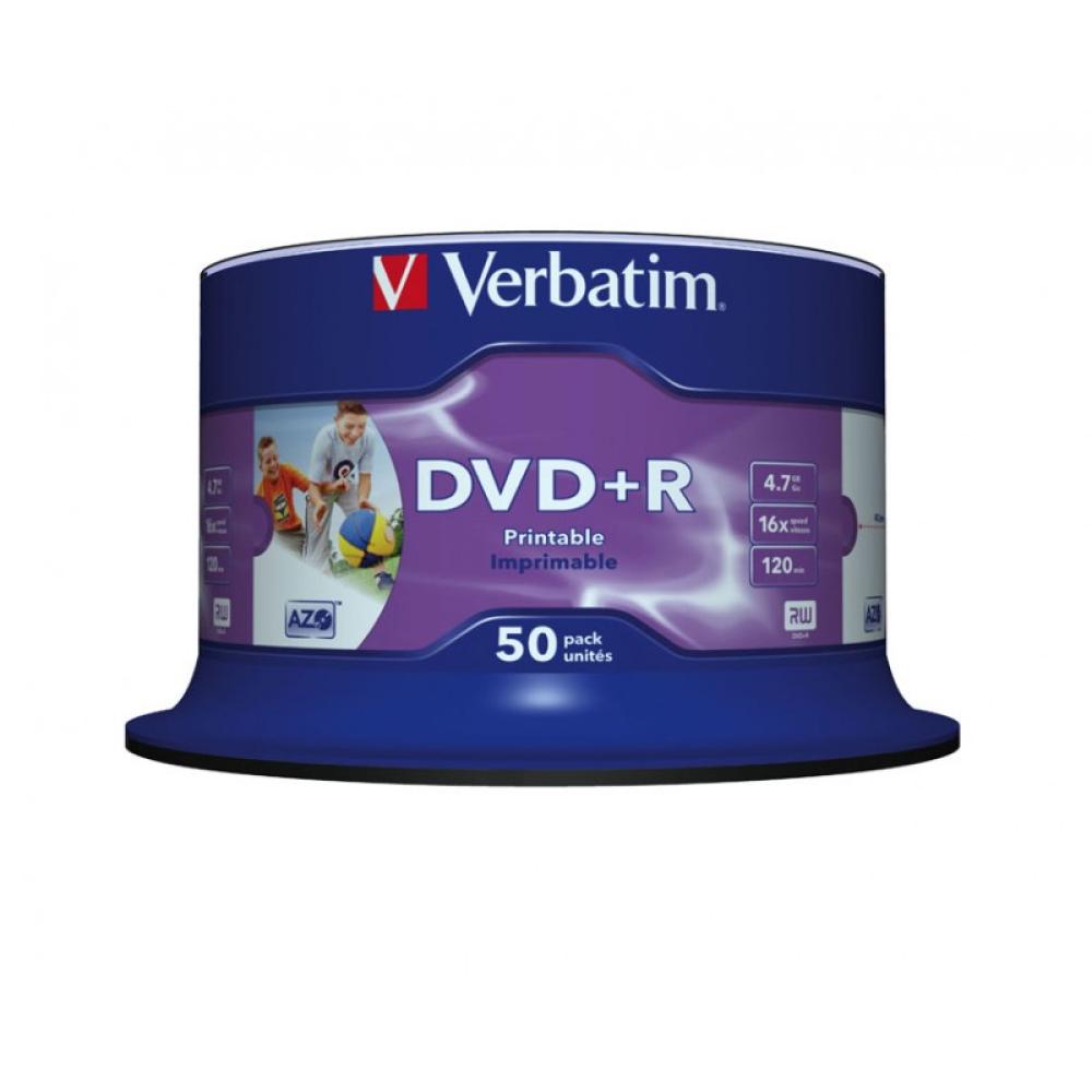 Verbatim - DVD+R Wide Inkjet Printable No ID Brand 4,7 GB 50 pieza(s)