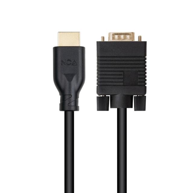 Nanocable - Cable conversor VGA/M a HDMI/M, Negro, 1.8m