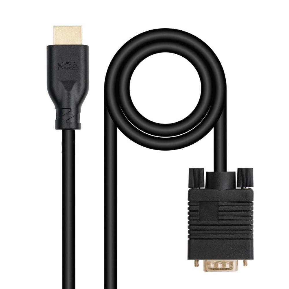 Nanocable - Cable conversor VGA/M a HDMI/M, Negro, 1.8m