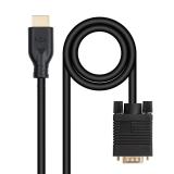 Nanocable - Cable conversor VGA/M a HDMI/M, Negro, 1.8m