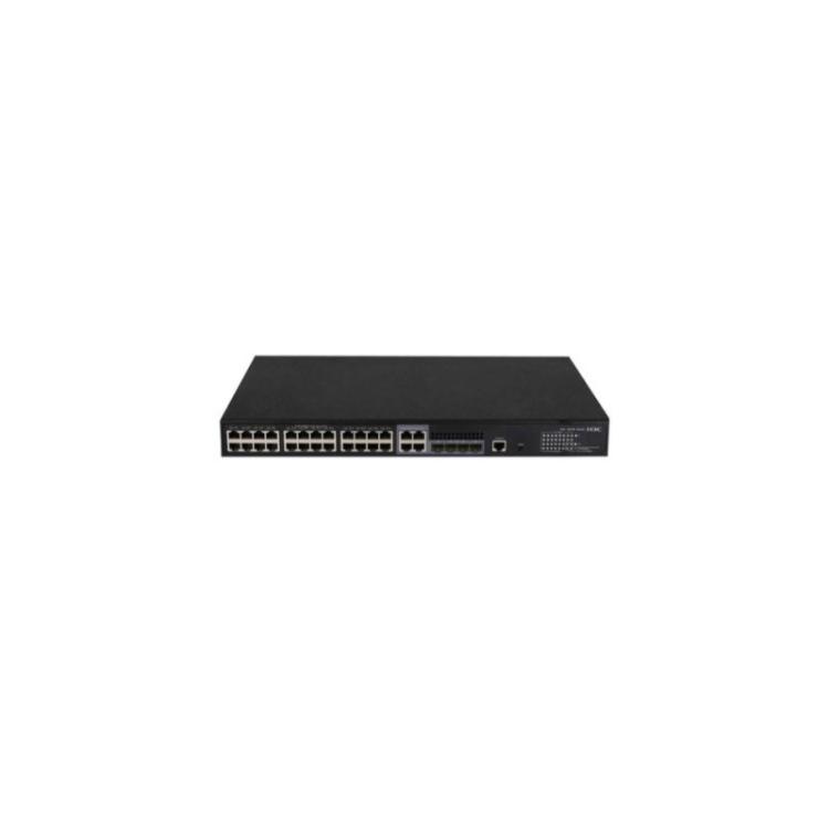 H3C - H3C S5130S-28S-PWR-EI L2 Ethernet Switch with 24*10/100/1000BASE-T PoE+ Ports(AC 185W) and 4*1G/10G BASE-X SFP Plus Ports,