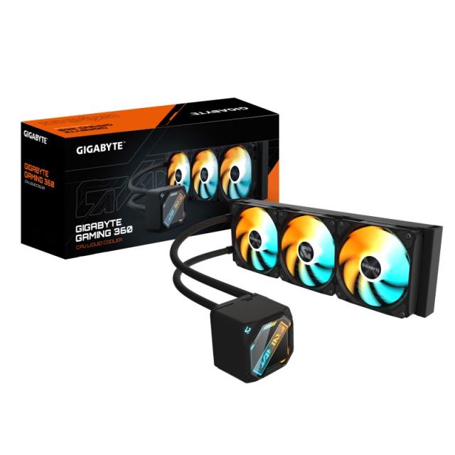 GIGABYTE - GAMING 360 Refrigeración Líquida para CPU - 3x120 mm Ventiladores ARGB, Mecanismo de enclavamiento deslizante, DAISY-