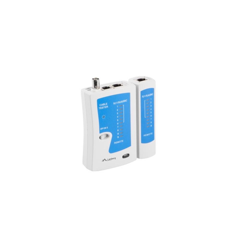 Lanberg - NT-0401 comprobador de cables de red Comprobador de cables UTP/STP Azul, Blanco