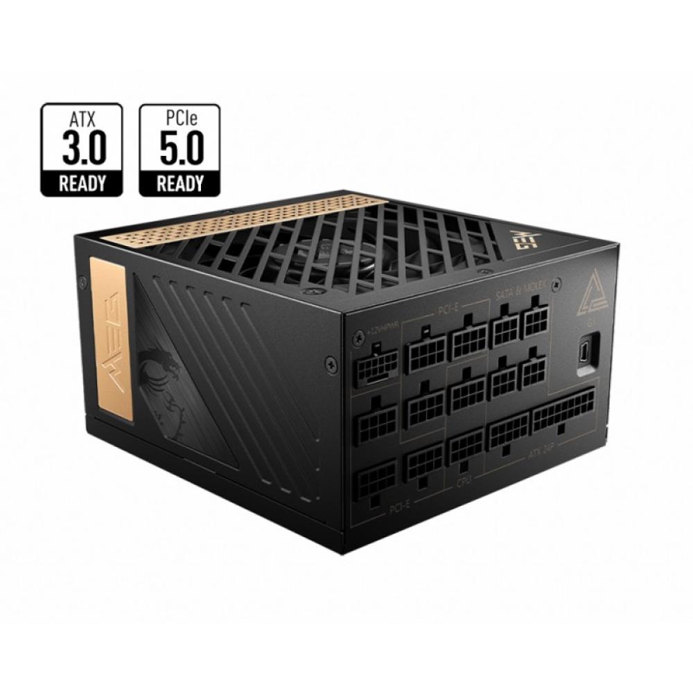 MSI - MEG AI1300P PCIE5 unidad de fuente de alimentación 1300 W 24-pin ATX ATX Negro