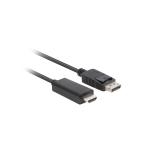 Lanberg - CA-DPHD-11CC-0018-BK cambiador de género para cable DisplayPort HDMI Negro