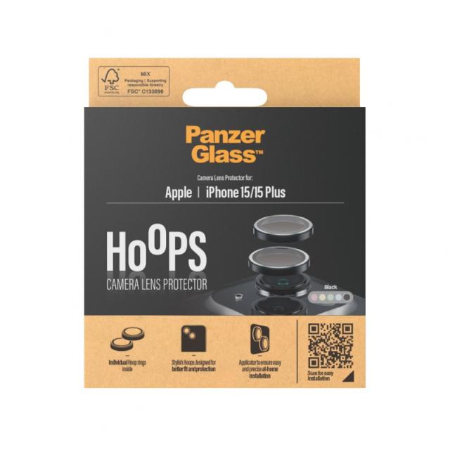 PanzerGlass - Hoops® Camera Lens Protector Black iPhone 15 / 15 Plus Protector de pantalla Apple 1 pieza(s)