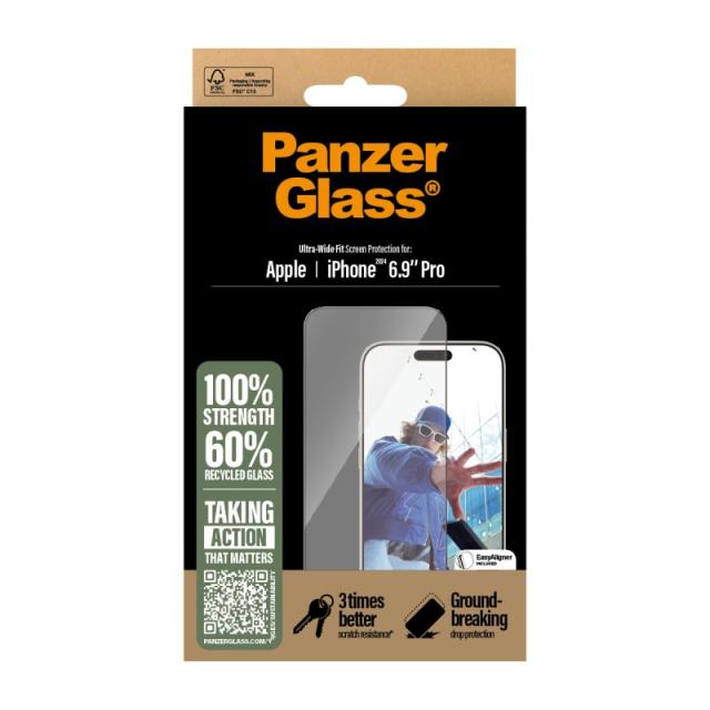 PanzerGlass - Screen Protector iPhone 16 Pro Max / Ultra-Wide Fit Protector de pantalla Apple 1 pieza(s)