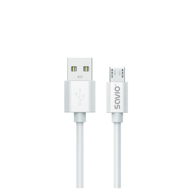 Savio - USB cable 3 m USB 2.0 USB A - Micro USB White CL-167 cable USB Micro-USB A Blanco