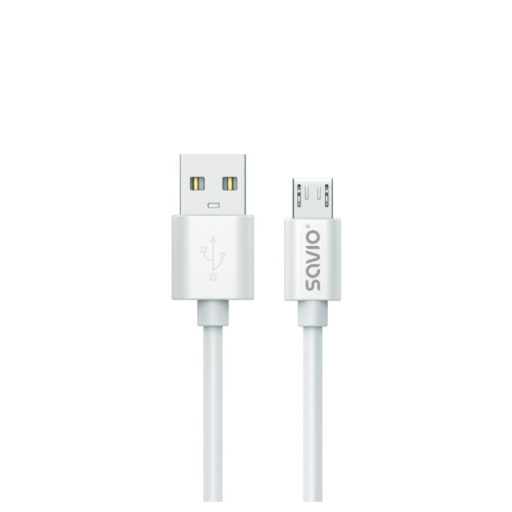 Savio - USB cable 3 m USB 2.0 USB A - Micro USB White CL-167 cable USB Micro-USB A Blanco