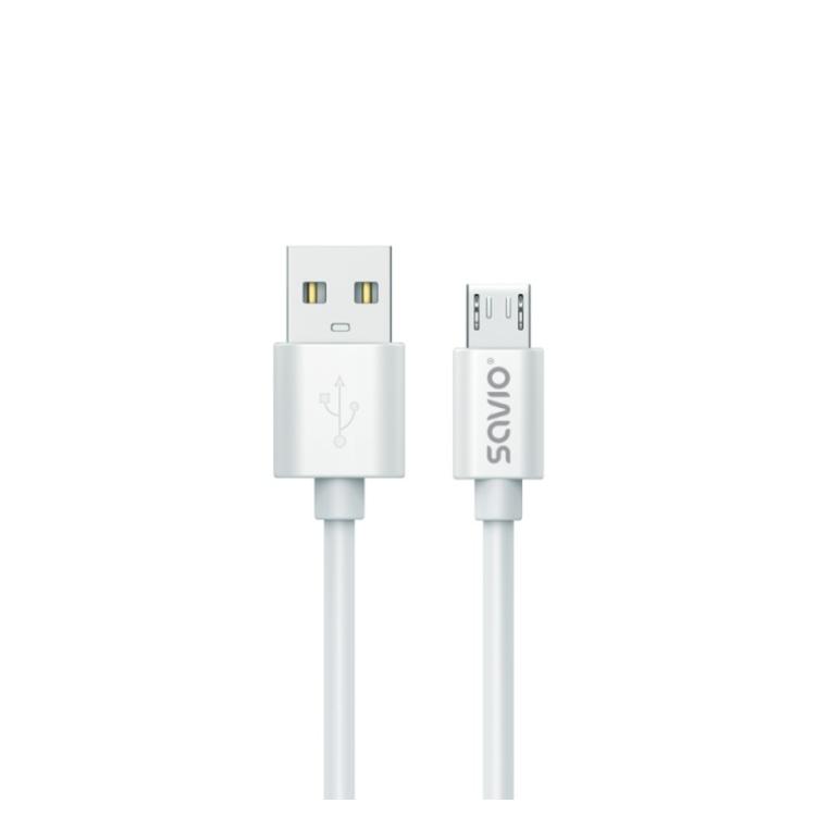 Savio - USB cable 3 m USB 2.0 USB A - Micro USB White CL-167 cable USB Micro-USB A Blanco