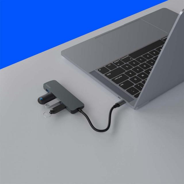 Savio - Hub USB-C - 4 x USB-A AK-54 USB 3.2 Gen 1 (3.1 Gen 1) Type-A 1000 Mbit/s Negro