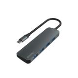 Savio - Hub USB-C - 4 x USB-A AK-54 USB 3.2 Gen 1 (3.1 Gen 1) Type-A 1000 Mbit/s Negro
