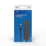 Savio - Hub USB-C - 4 x USB-A AK-54 USB 3.2 Gen 1 (3.1 Gen 1) Type-A 1000 Mbit/s Negro