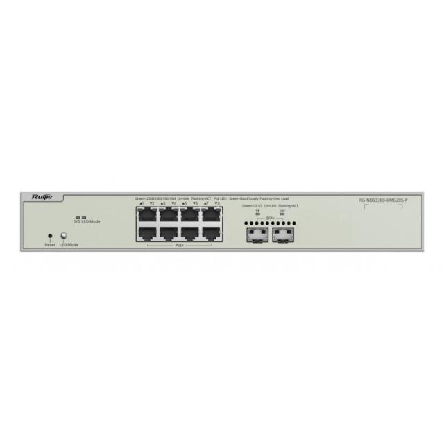 Ruijie Networks - RG-NBS3300-8MG2XS-P switch Gestionado L2 Energía sobre Ethernet (PoE) Gris