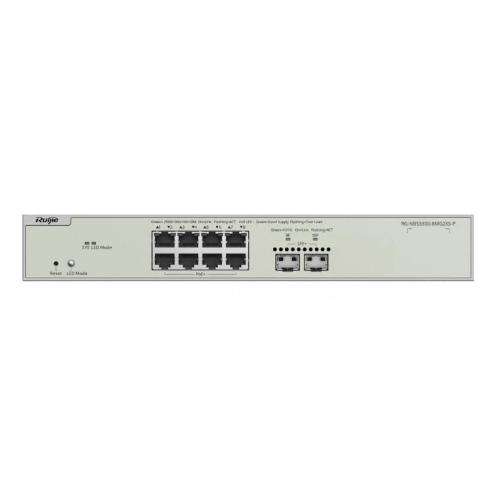 Ruijie Networks - RG-NBS3300-8MG2XS-P switch Gestionado L2 Energía sobre Ethernet (PoE) Gris