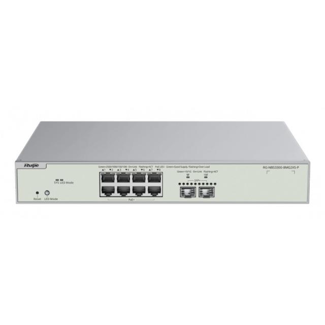 Ruijie Networks - RG-NBS3300-8MG2XS-P switch Gestionado L2 Energía sobre Ethernet (PoE) Gris