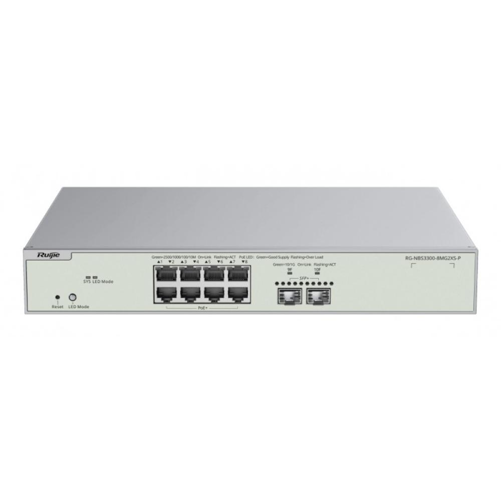 Ruijie Networks - RG-NBS3300-8MG2XS-P switch Gestionado L2 Energía sobre Ethernet (PoE) Gris