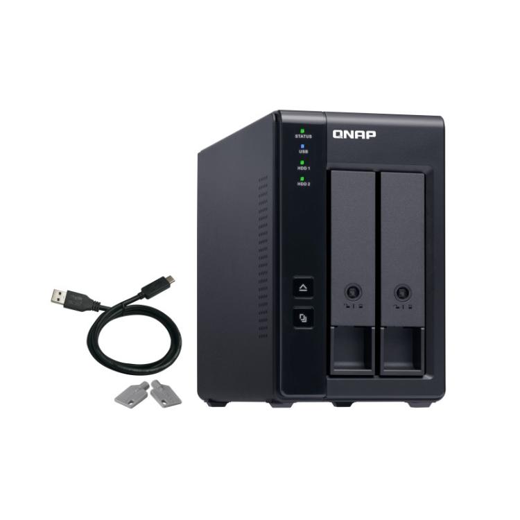 QNAP - TR-002 caja para disco duro externo Carcasa de disco duro/SSD Negro 2.5/3.5"