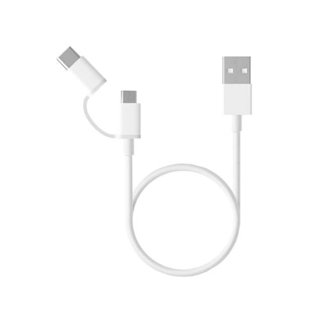 Xiaomi - Mi 2-in-1 USB Cable (Micro USB to Type C) 100cm cable USB 1 m USB 2.0 USB A Micro-USB B Blanco