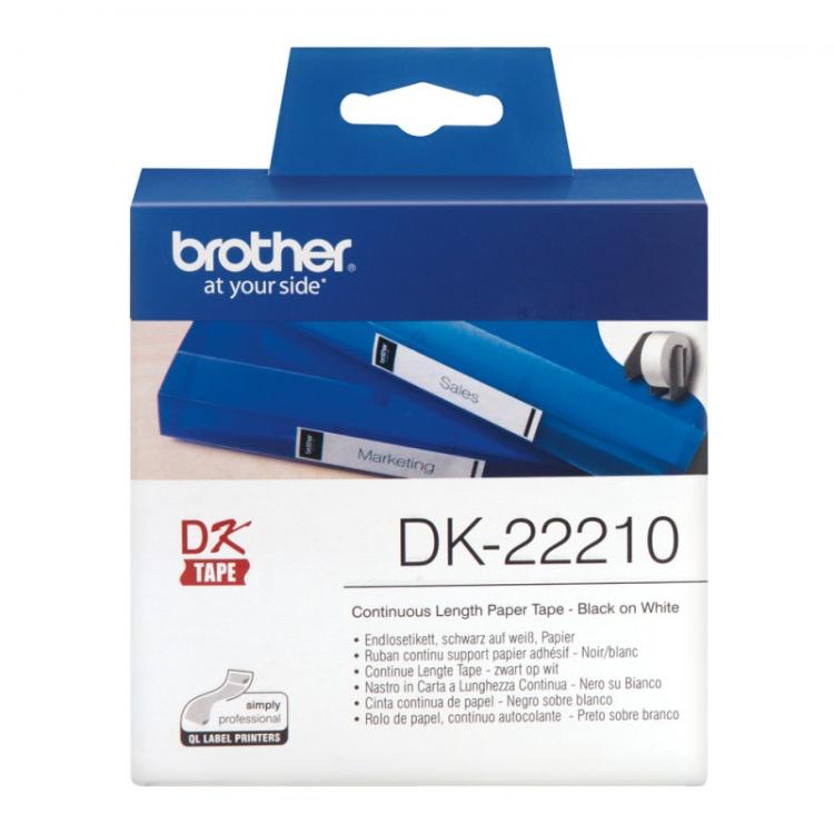 Brother - DK-22210 cinta para impresora de etiquetas Negro sobre blanco