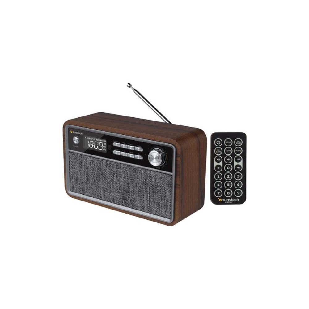 Sunstech - RPBT500 Portátil Digital Negro, Madera