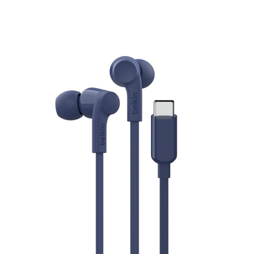 Belkin - SoundForm Auriculares Alámbrico Dentro de oído Música/uso diario USB Tipo C Azul