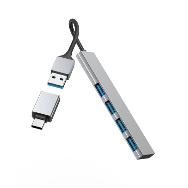 Hama - 00200141 hub de interfaz USB 3.2 Gen 1 (3.1 Gen 1) Type-A 5000 Mbit/s Gris