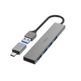 Hama - 00200141 hub de interfaz USB 3.2 Gen 1 (3.1 Gen 1) Type-A 5000 Mbit/s Gris
