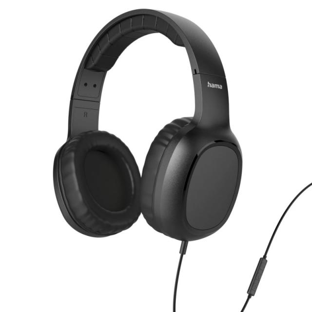 Hama - Auricular «Fun C» de botón, Micrófono, Guía de cable en un lado, USB-C, Negro
