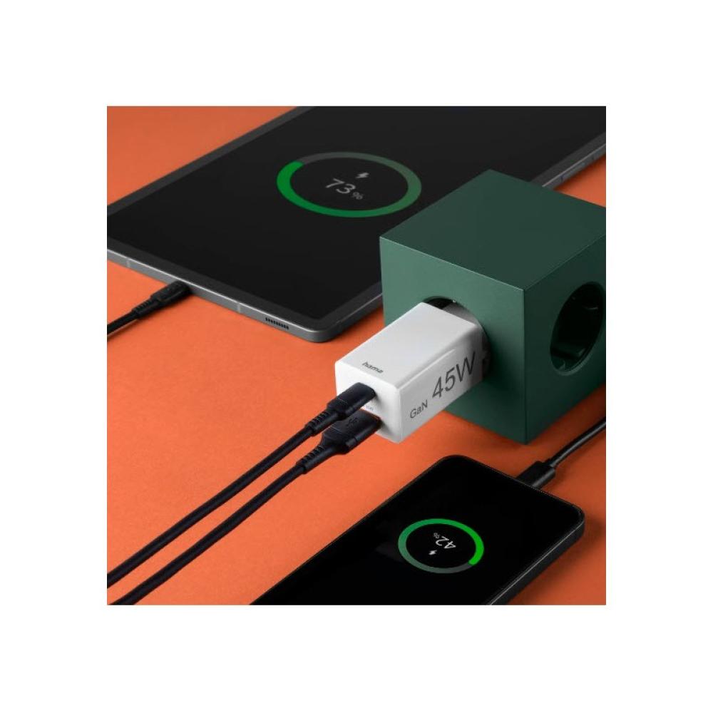 Hama - 00201993 cargador de dispositivo móvil Teléfono móvil, Portátil, Smartphone, Tableta Blanco Corriente alterna Carga rápid