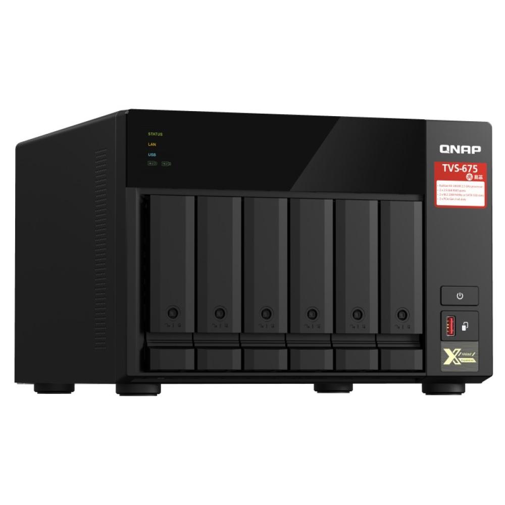 QNAP - TVS-675 NAS Torre ZhaoXin KaiXian KX-6000 KX-U6580 8 GB DDR4 0 TB QuTS hero Negro