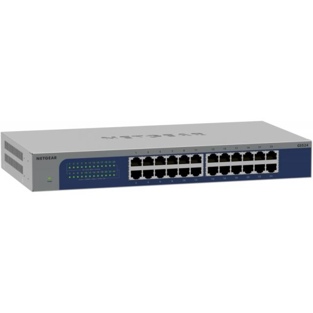 NETGEAR - GS524-300EUS switch No administrado Gigabit Ethernet (10/100/1000) Gris