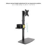 TooQ - Soporte de mesa para pantallas 17”-27” con soporte integrado para CPU Ligera