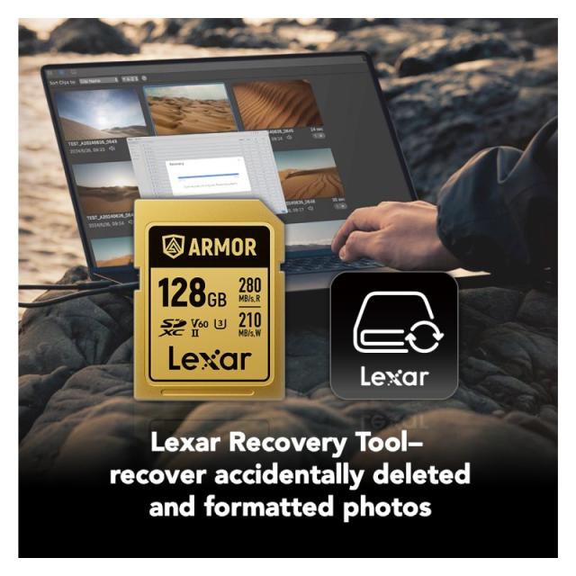 Lexar - Armor Gold 128 GB SDXC UHS-II