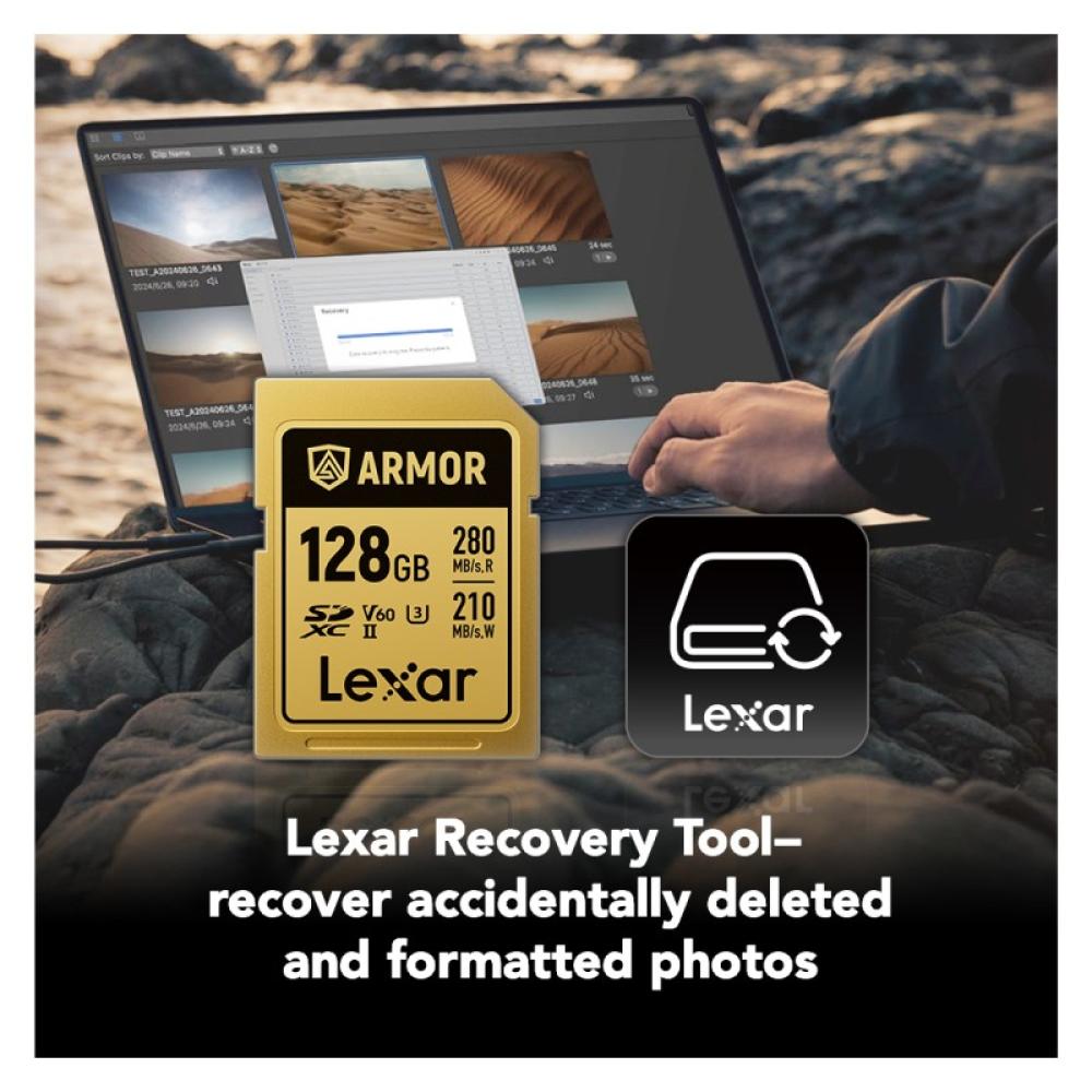 Lexar - Armor Gold 128 GB SDXC UHS-II