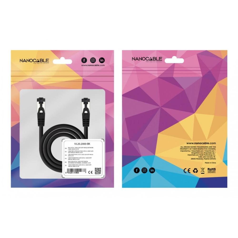 Nanocable - Cable de Red Latiguillo Cat.8.1 2GHz LSZH SSTP AWG26, Negro, 25 cm