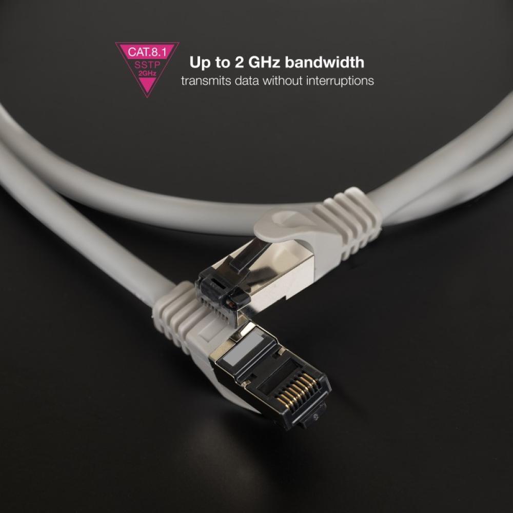 Nanocable - Cable de Red Latiguillo Cat.8.1 2GHz LSZH SSTP AWG26, Gris, 30 cm