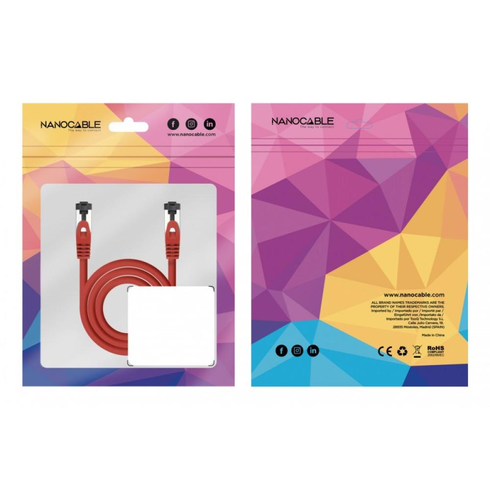 Nanocable - Cable de Red Latiguillo Cat.8.1 2GHz LSZH SSTP AWG26, Rojo, 30 cm