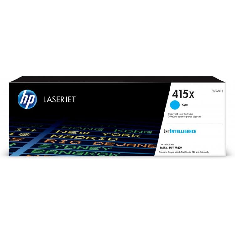 HP - Cartucho de tóner Original LaserJet 415X cian de alta capacidad