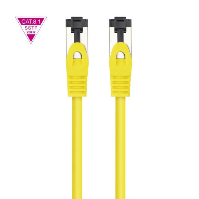 Nanocable - Cable de Red Latiguillo Cat.8.1 2GHz LSZH SSTP AWG26, Amarillo, 1 m