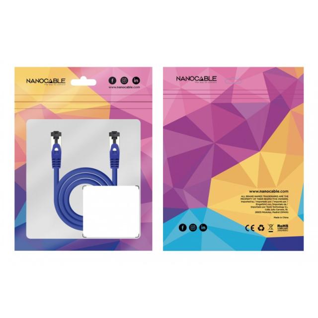 Nanocable - Cable de Red Latiguillo Cat.8.1 2GHz LSZH SSTP AWG26, Azul, 2 m