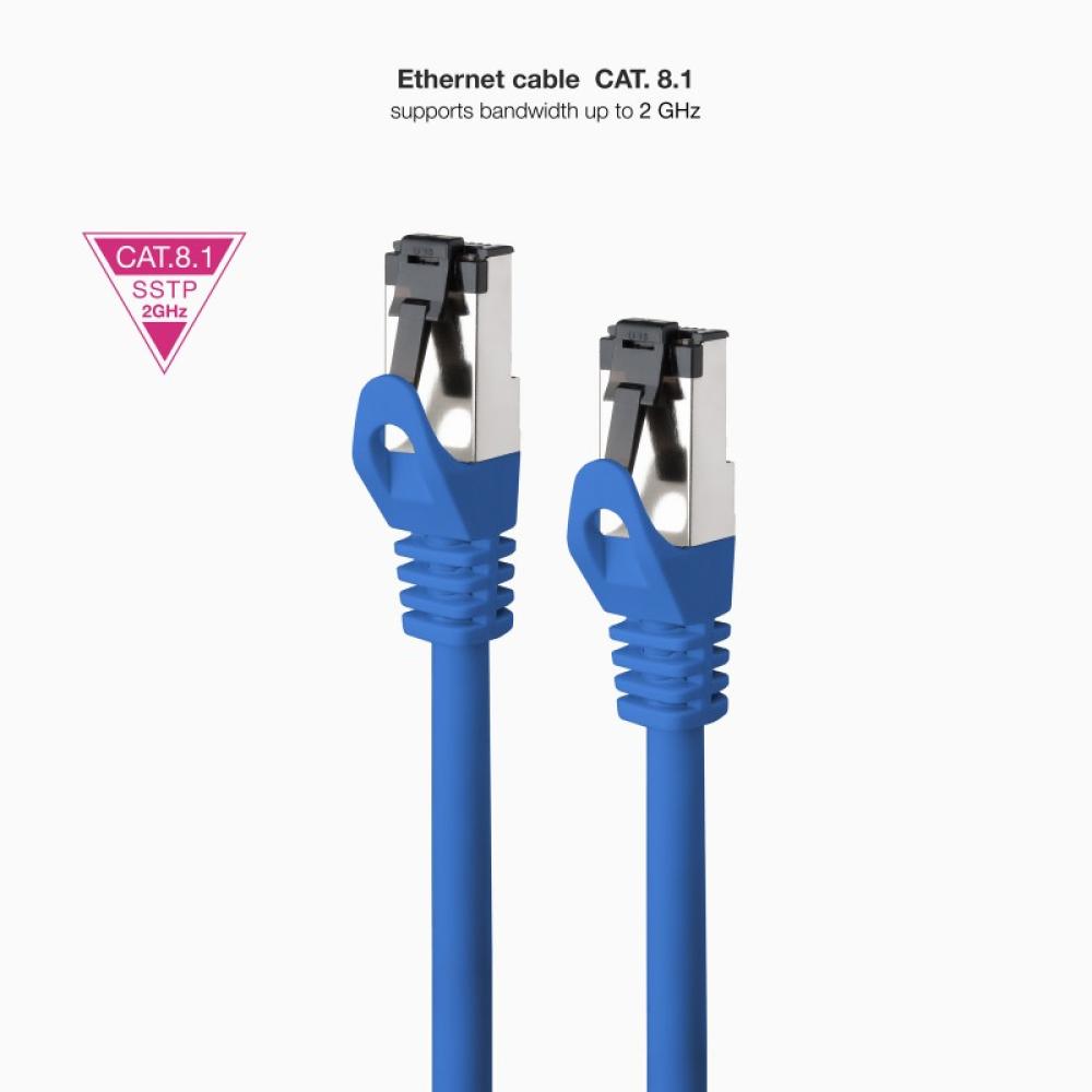 Nanocable - Cable de Red Latiguillo Cat.8.1 2GHz LSZH SSTP AWG26, Azul, 2 m