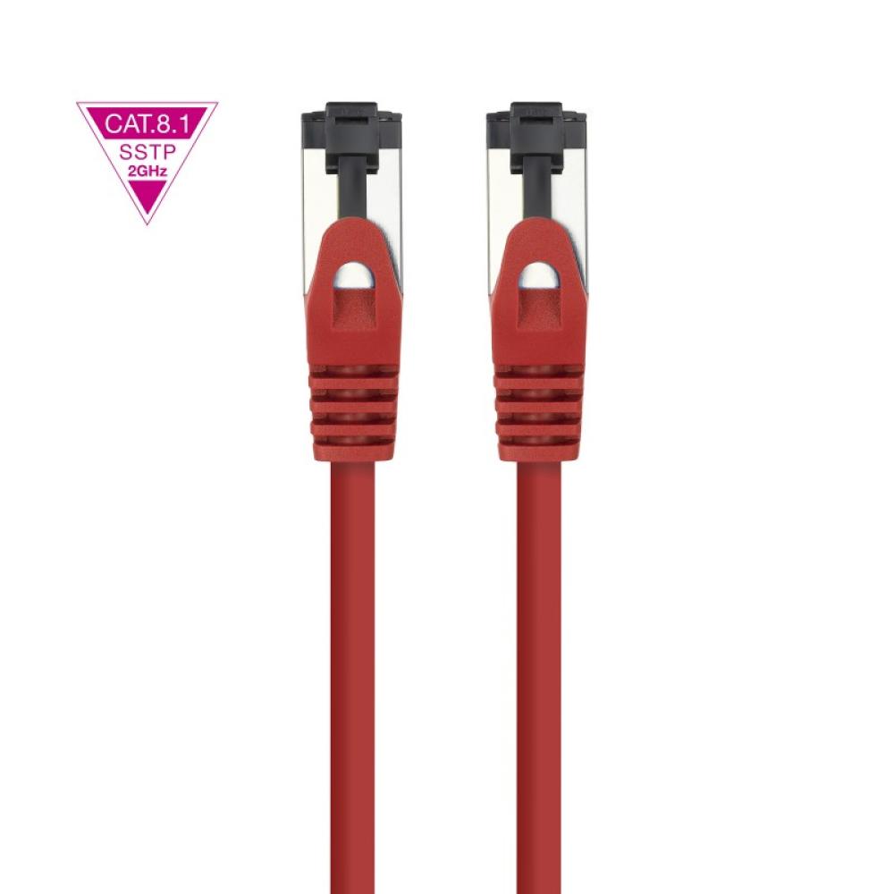 Nanocable - Cable de Red Latiguillo Cat.8.1 2GHz LSZH SSTP AWG26, Rojo, 2 m