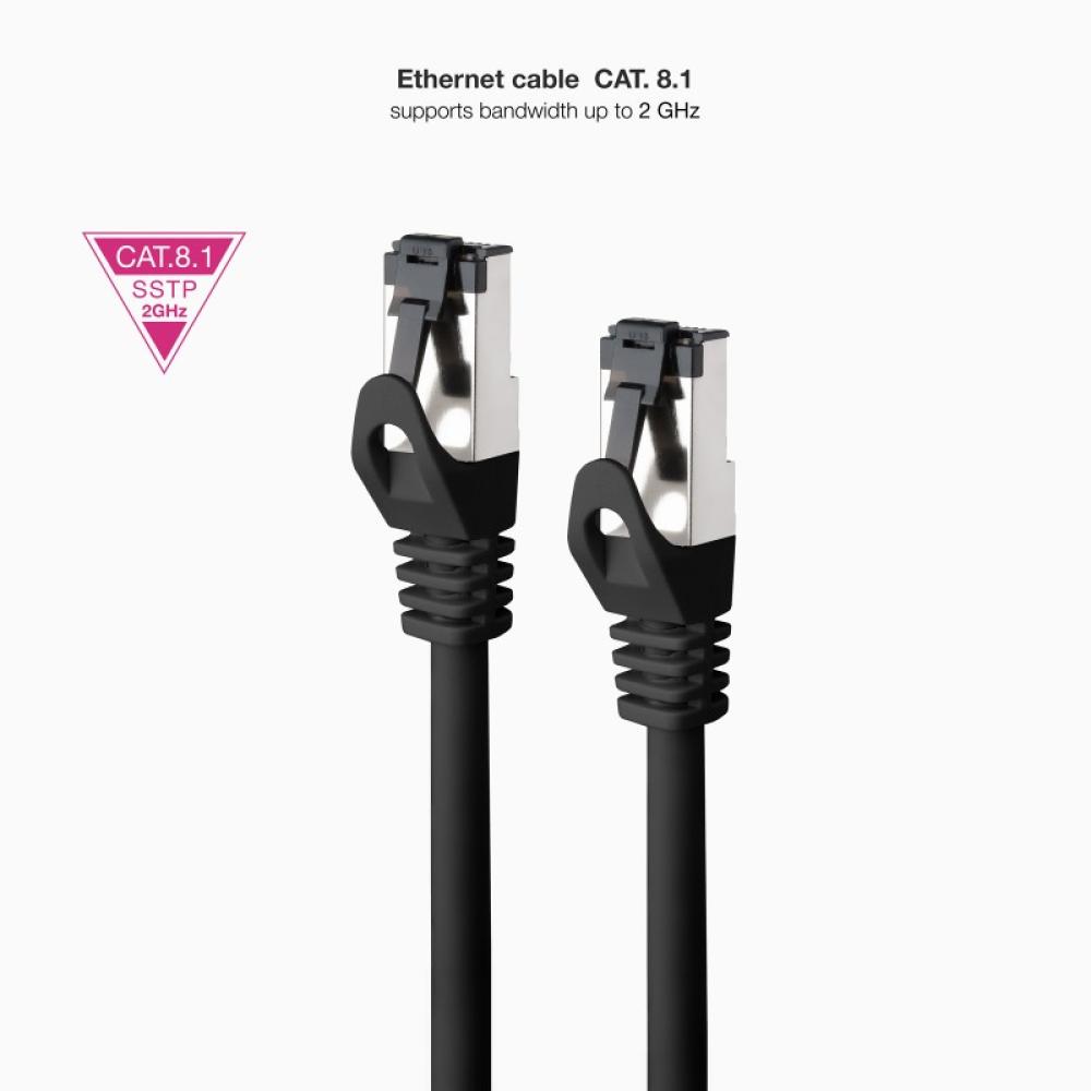 Nanocable - Cable de Red Latiguillo Cat.8.1 2GHz LSZH SSTP AWG26, Negro, 3 m
